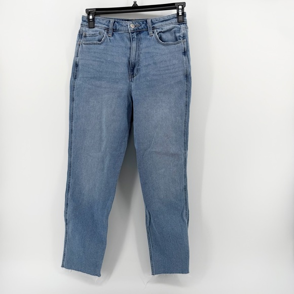 Hollister Denim - Hollister 28/6 Ultra High-Rise Mom Jeans Blue Vintage Stretch Raw Hem 90s